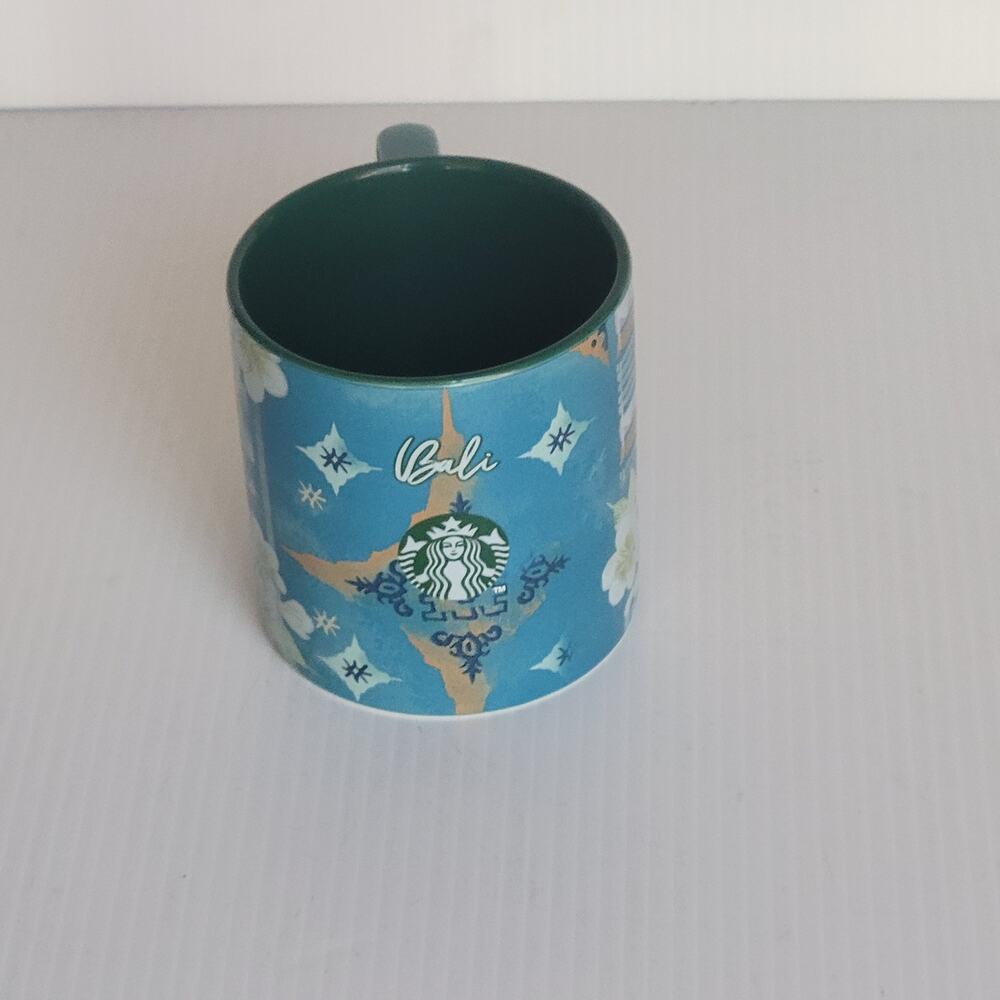Starbucks Indonesia Purana Bali City Mug Cup 16oz 473ml Ceramic Blue 2023 Rare